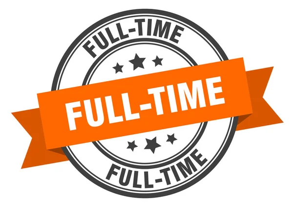 Full-time label. full-time oranje band teken. Full-time — Stockvector