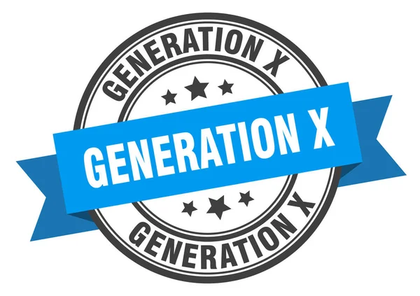 ジェネレーション x ラベル。世代x青いバンド記号。ジェネレーション x — ストックベクタ