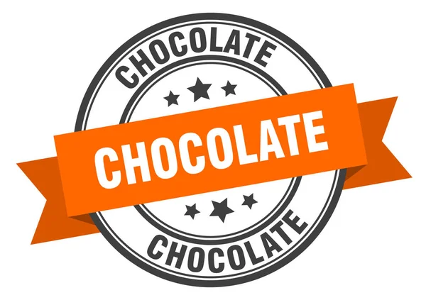 Étiquette de chocolat. Bande orange chocolat signe. chocolat — Image vectorielle