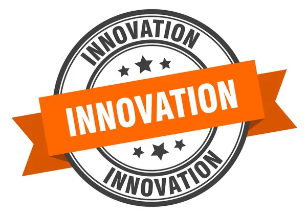 Σήμα καινοτομίας. πορτοκαλί πινακίδα της ζώνης καινοτομίας. Καινοτομία — Διανυσματικό Αρχείο