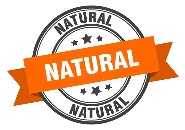 Etiqueta natural. signo de banda naranja natural. naturales — Archivo Imágenes Vectoriales