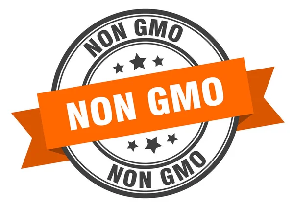 Niet-GGO-label. non GMO oranje band teken. non GMO — Stockvector