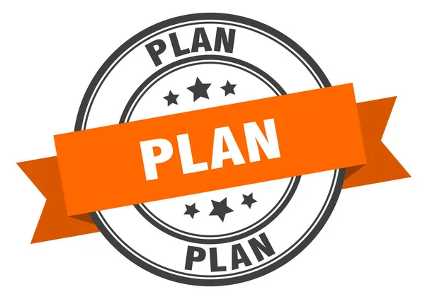 Plan label. plan orange band sign. plan — Stock Vector