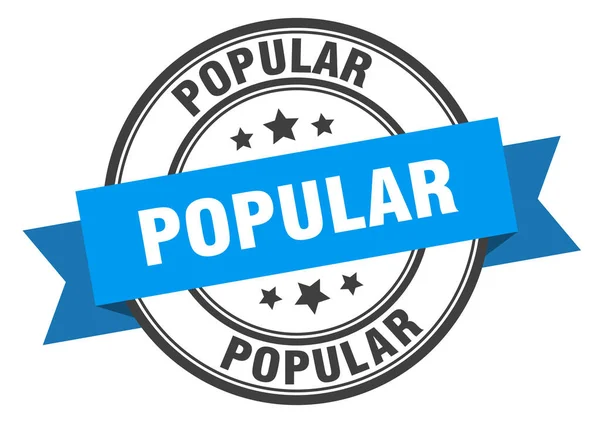 Etiqueta popular. signo de banda azul popular. popular — Archivo Imágenes Vectoriales