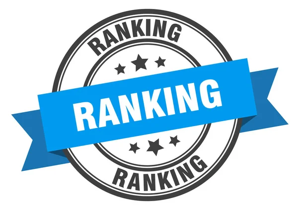 Etiqueta de clasificación. ranking signo de banda azul. clasificación — Vector de stock