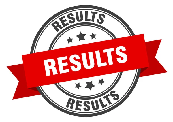Resultaten label. resultaten rode band teken. Resultaten — Stockvector