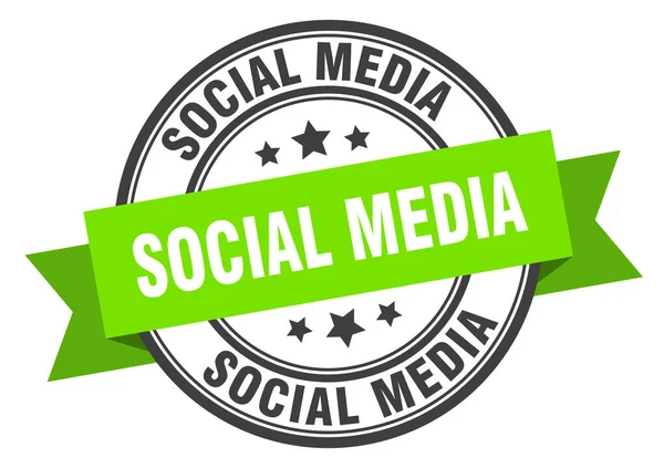 Etiqueta de medios sociales. signo de banda verde de las redes sociales. redes sociales — Vector de stock