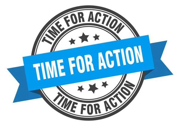 Время действовать. время для действия синей полосы знак. время для действий — стоковый вектор