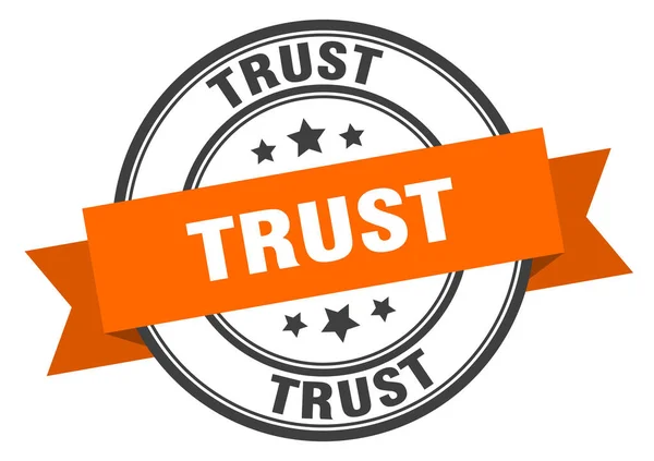 Label de confiance. confiance bande orange signe. confiance — Image vectorielle