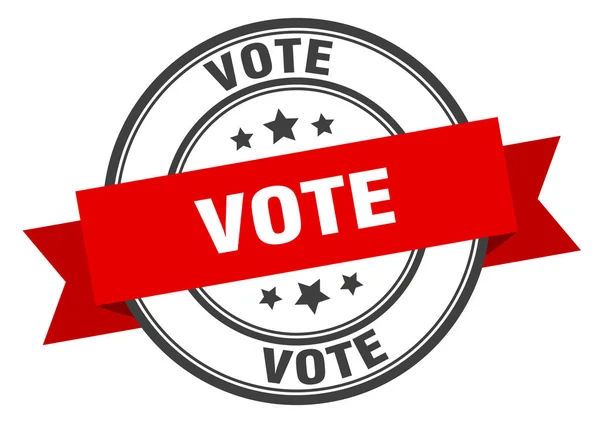Ετικέτα ψήφου. ψηφίσει το κόκκινο σύμβολο της μπάντας. Ψηφοφορία — Διανυσματικό Αρχείο