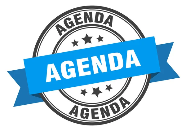 Agenda label. agenda blauwe band teken. Agenda — Stockvector