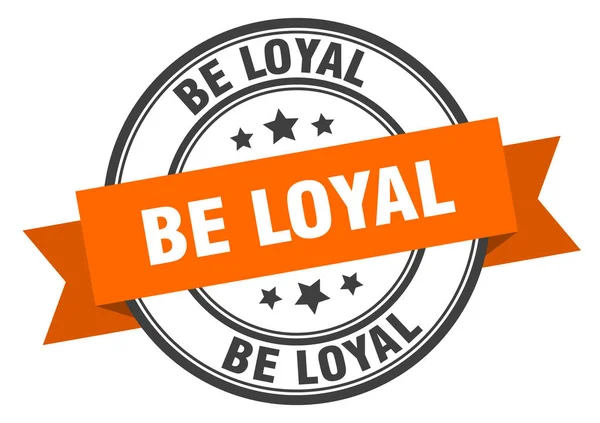 Быть верным лейблом. быть верным оранжевым знаком группы. быть лояльным — стоковый вектор