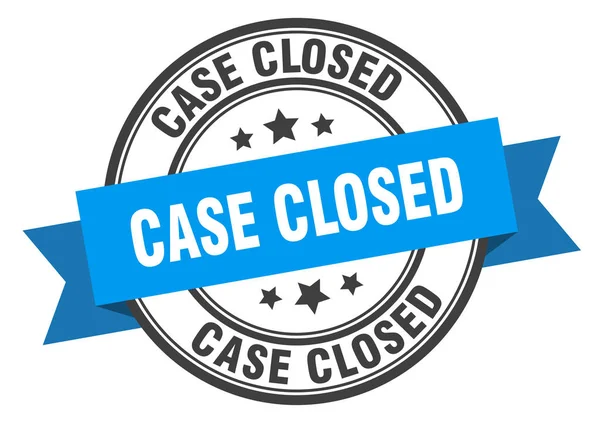 Popisek uzavřeného případu. modrý nápis-uzavřený případ. uzavřený případ — Stockový vektor