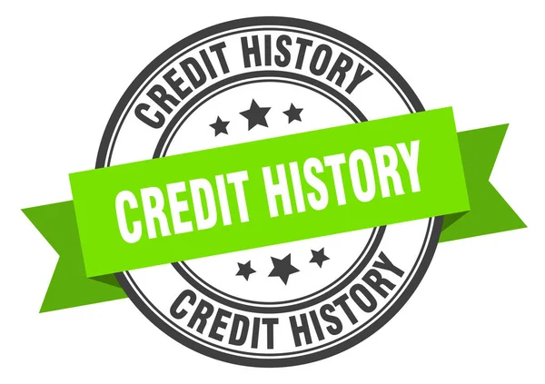 Etiqueta de historial de crédito. historial de crédito signo de banda verde. historial de crédito — Archivo Imágenes Vectoriales