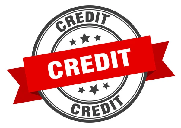 Kredittmerking. tegn på rødt bånd. kreditt – stockvektor
