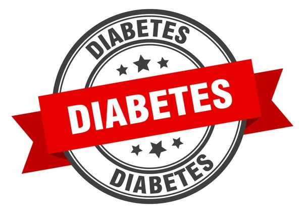 Diabetes-Label. Diabetes rotes Band. Diabetes — Stockvektor