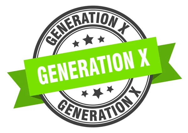 Generation x címkét. generációs x zöld sáv jel. x generáció — Stock Vector