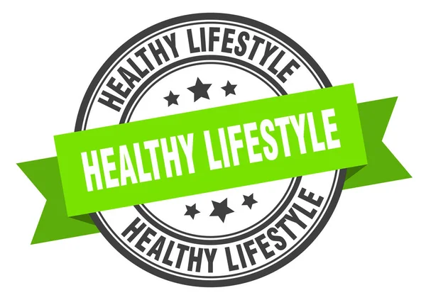 Etichetta stile di vita sano. stile di vita sano segno banda verde. stile di vita sano — Vettoriale Stock