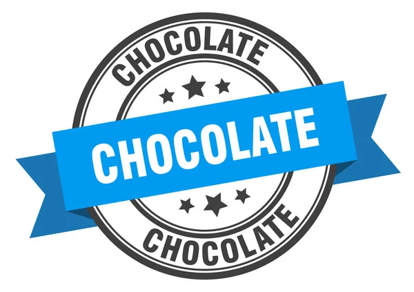 Étiquette de chocolat. Bande bleu chocolat signe. chocolat — Image vectorielle