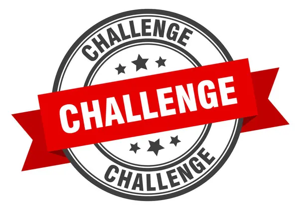 Ετικέτα πρόκλησης. πρόκληση κόκκινο σύμβολο μπάντα. Πρόκληση — Διανυσματικό Αρχείο