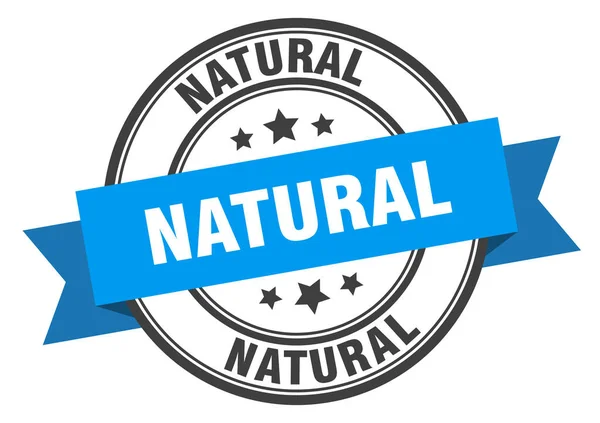 Etiqueta natural. signo de banda azul natural. naturales — Archivo Imágenes Vectoriales