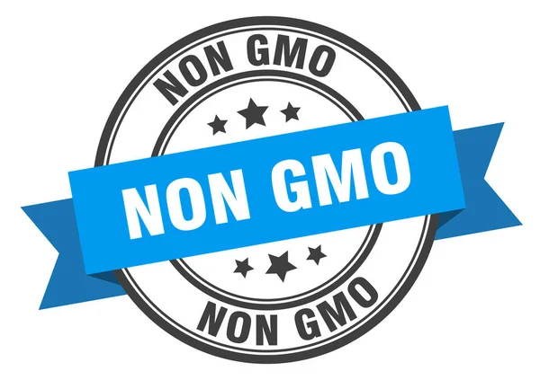 Non gmo label. non gmo blue band sign. non gmo — Stock Vector