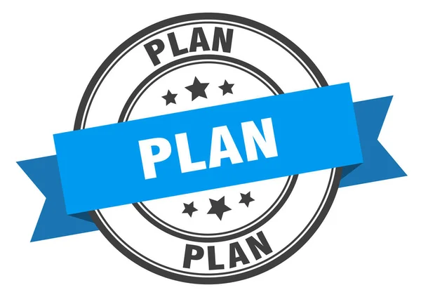 Étiquette du plan. plan bande bleue signe. plan — Image vectorielle