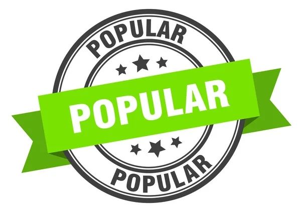 Etiqueta popular. signo de banda verde popular. popular — Vector de stock