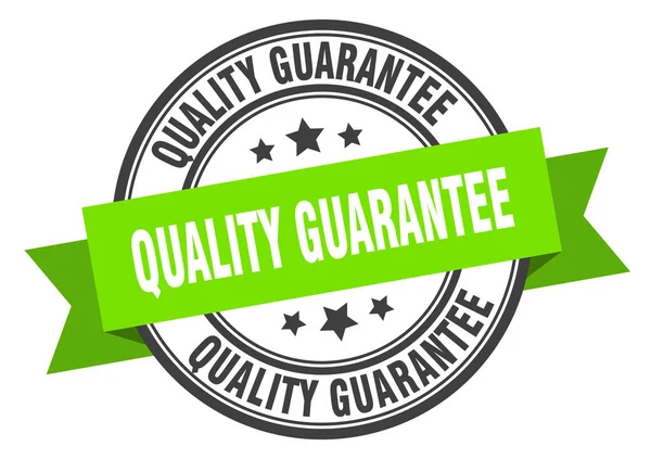 Etiqueta de garantia de qualidade. garantia de qualidade sinal de banda verde. garantia de qualidade — Vetor de Stock