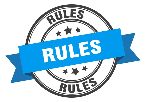 Etichetta delle regole. regole banda blu segno. regole — Vettoriale Stock