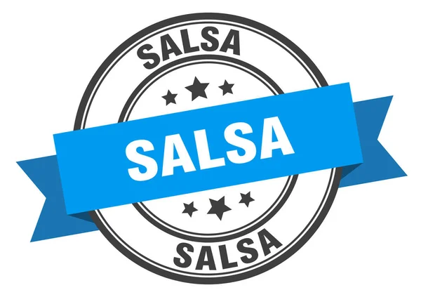 Salsa-Label. salsablaues Bandschild. salsa — Stockvektor
