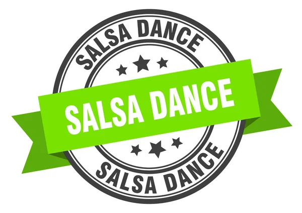 Etichetta di salsa dance. Salsa danza banda verde segno. salsa danza — Vettoriale Stock