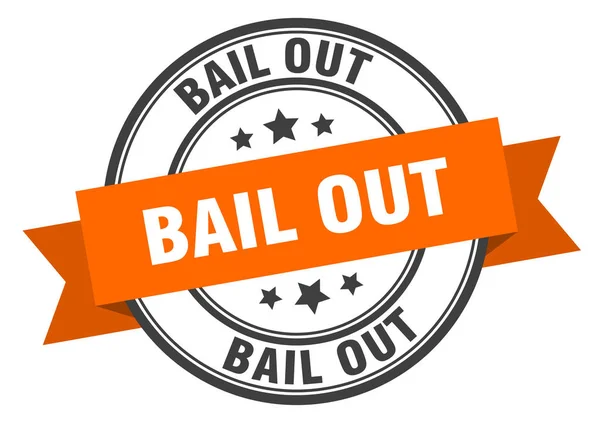 Bail out label. bail out oranje band teken. bail out — Stockvector