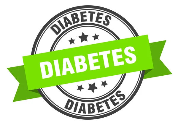Étiquette de diabète. signe de bande verte diabète. diabète — Image vectorielle