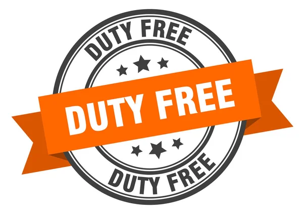 Etiqueta duty free. sinal de banda laranja duty free. isenção de direitos — Vetor de Stock