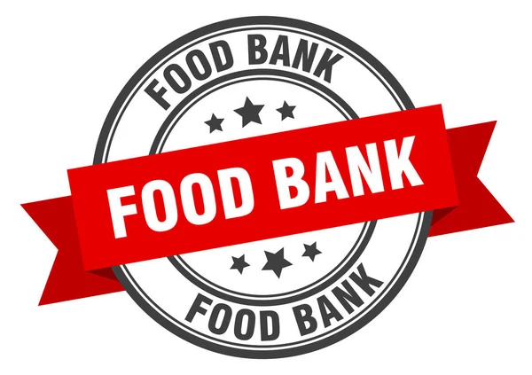 Food Bank etikett. Food Bank röd band skylt. Food Bank — Stock vektor