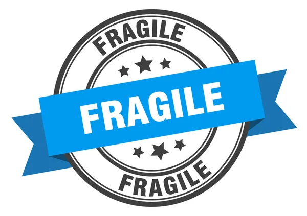 Fragile label. fragile blue band sign. fragile — Stock Vector