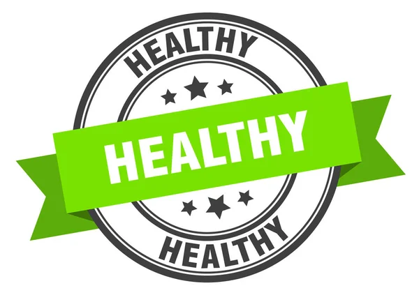 Etiqueta saludable. signo de banda verde saludable. saludable — Archivo Imágenes Vectoriales