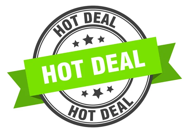 Obchod s horkými štítky. na zelenou pásku s horkou páskou. horká dohoda — Stockový vektor