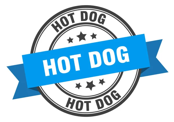Označení Hot Dog. Značka hotdogového modrého pásku. Hot Dog — Stockový vektor