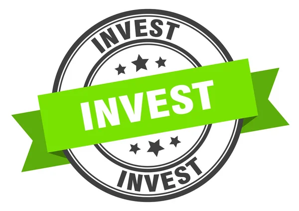 Investir étiquette. investir signe de bande verte. investir — Image vectorielle