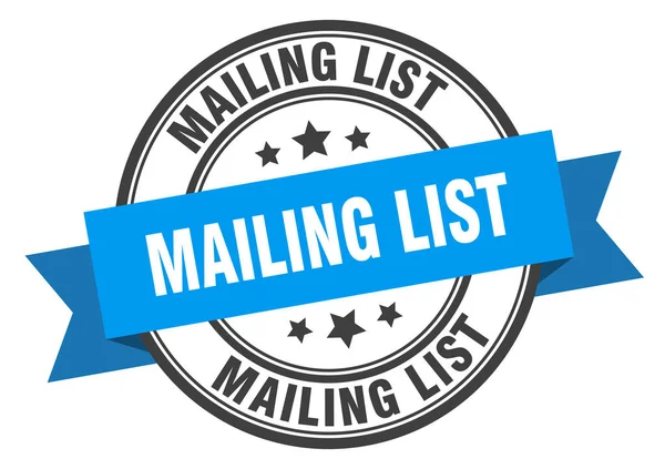 Etichetta della mailing list. mailing list blue band sign. mailing list — Vettoriale Stock