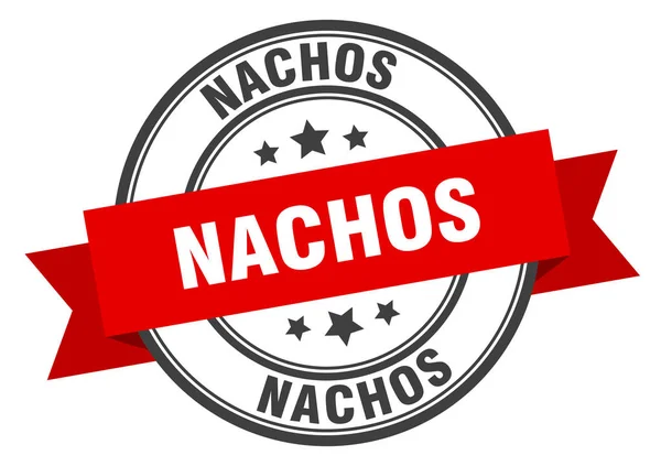 Nachos etikett. nachos röda band skylt. Nachos — Stock vektor