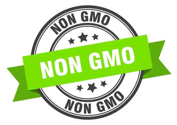 Non gmo label. non gmo green band sign. non gmo — Stock Vector