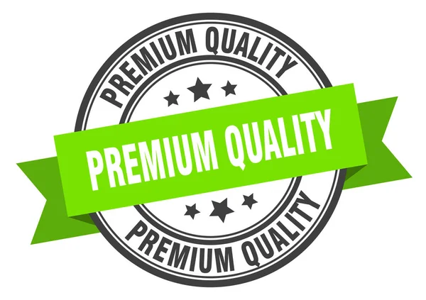 Etiqueta de calidad premium. signo de banda verde de calidad premium. calidad premium — Archivo Imágenes Vectoriales