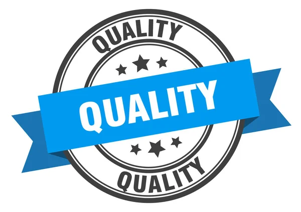 Kwaliteitslabel. kwaliteit blauwe band teken. Kwaliteit — Stockvector