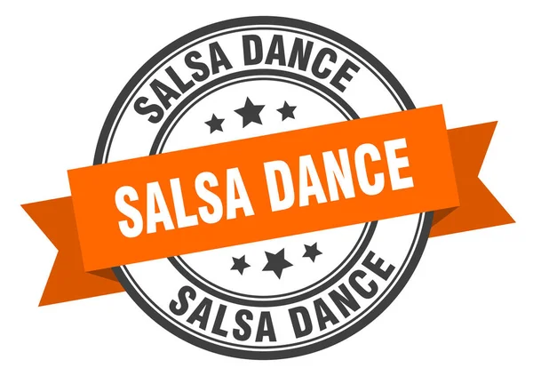 Étiquette de danse salsa. danse salsa bande orange signe. danse de salsa — Image vectorielle