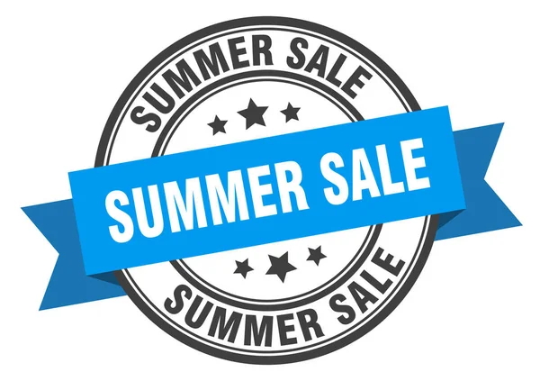 Etiqueta de venta de verano. venta de verano signo de banda azul. venta de verano — Archivo Imágenes Vectoriales