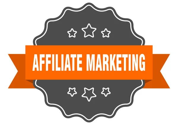 Marketing di affiliazione sigillo isolato. etichetta arancione di marketing di affiliazione. marketing di affiliazione — Vettoriale Stock