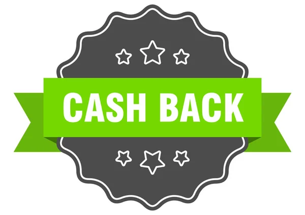 Cashback geïsoleerde afdichting. Cashback groen label. geld terug — Stockvector